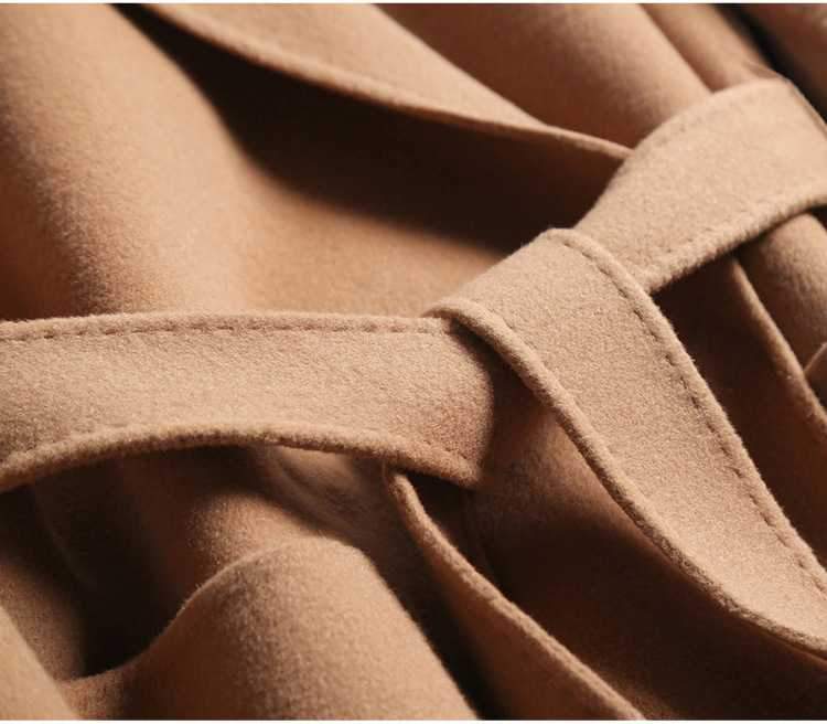 Free Shipping Camel Cashmere Wool Trench Overcoat Womens on sale - SOUISEE