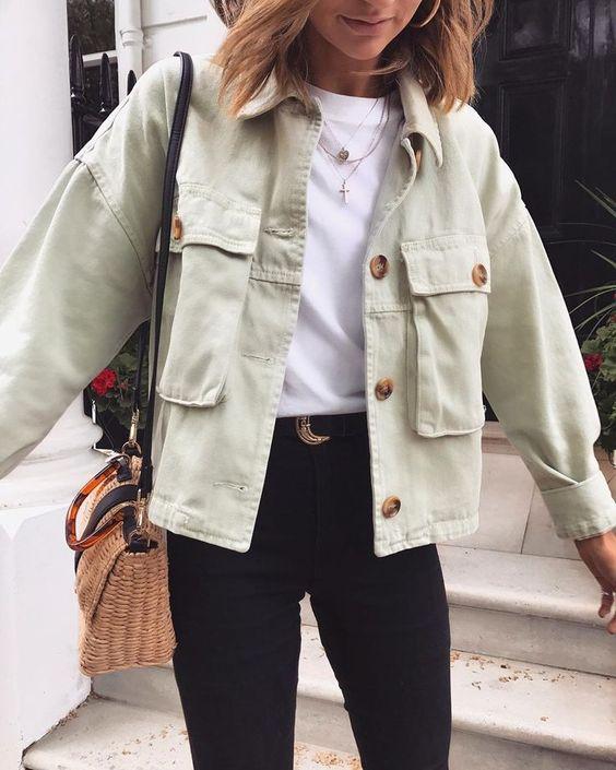 Oversized Boyfriend Cool Big Pockets Cargo Jacket Button Up Coat Womens on sale - SOUISEE