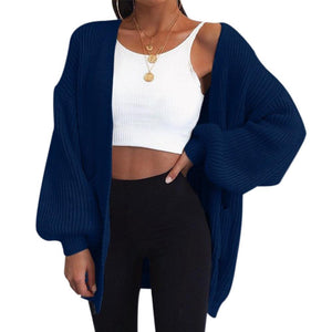 Chunky Oversized Bell Sleeve Cable Knit Cardigan Knitwear on sale - SOUISEE