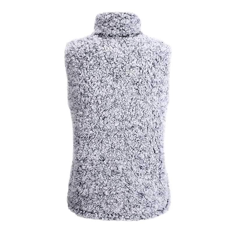 Fuzzy Faux Fur Winter Outerwear Sherpa Fleece Vest on sale - SOUISEE