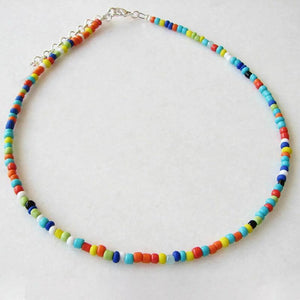 Bohemian Gypsy Chic Rainbow Beaded Choker Necklaces on sale - SOUISEE