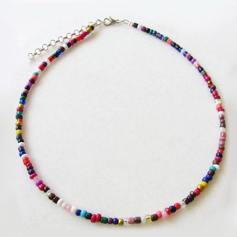 Bohemian Gypsy Chic Rainbow Beaded Choker Necklaces on sale - SOUISEE