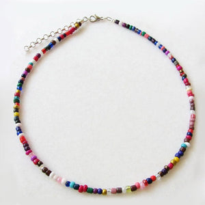 Bohemian Gypsy Chic Rainbow Beaded Choker Necklaces on sale - SOUISEE
