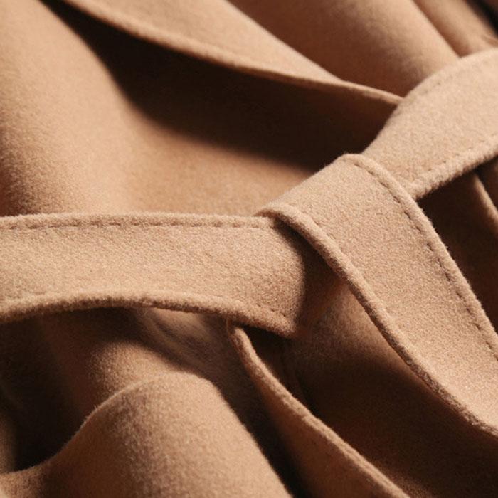 Free Shipping Camel Cashmere Wool Trench Overcoat Womens on sale - SOUISEE
