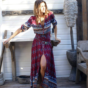 Hippie Gypsy Boho Long Beach Dress Maxi Cover Ups Beachwear on sale - SOUISEE