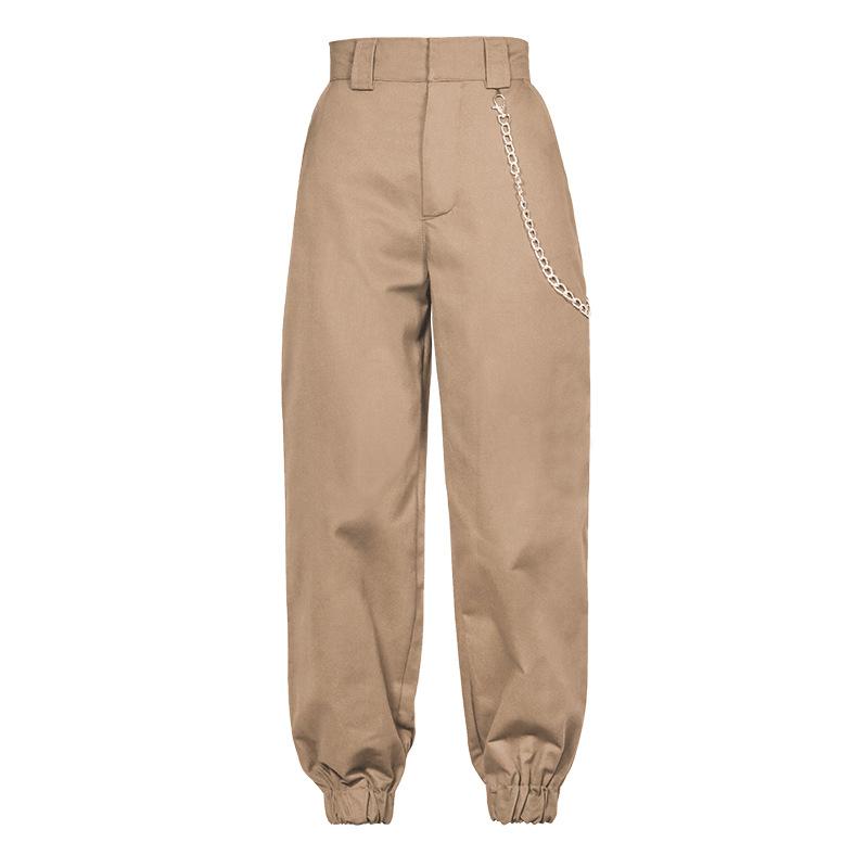 High Waisted Baggy Carrot Trousers Cargo Pants With Chains – SOUISEE