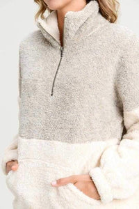 Fuzzy pullover shop sherpa