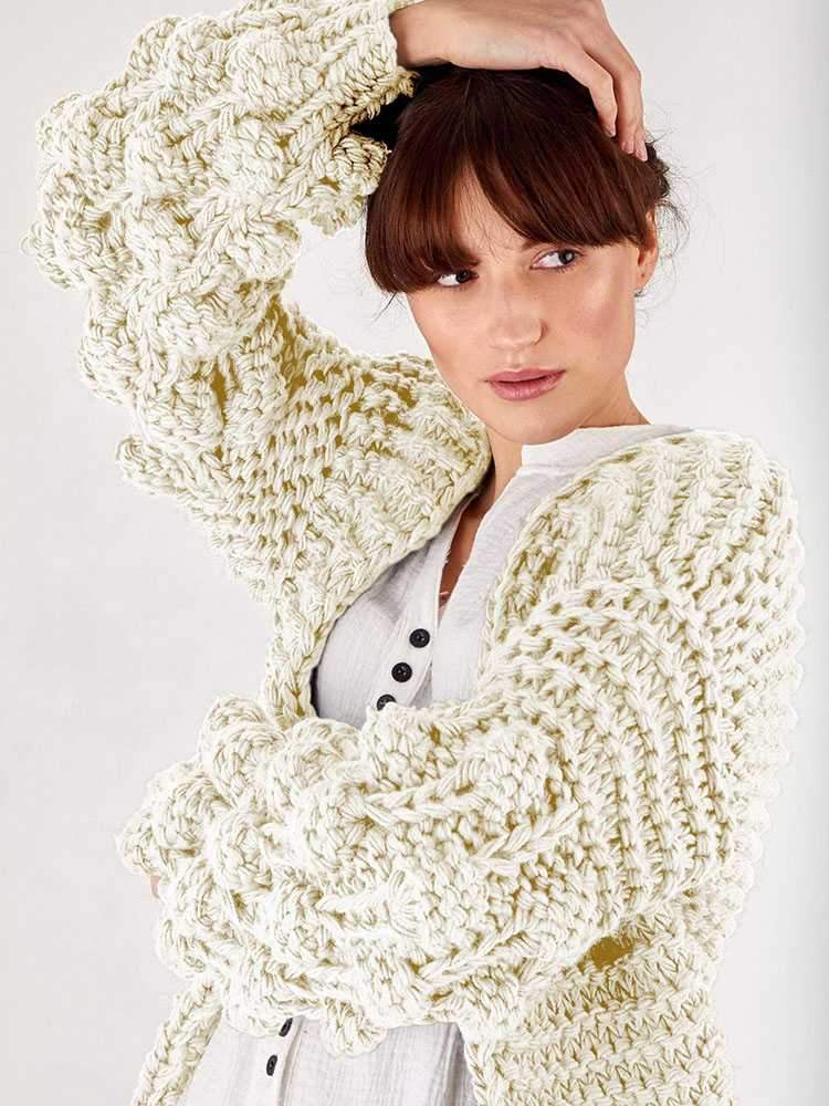 Oversized Chunky Thick Cable Knit Cardigan Sweater on sale - SOUISEE