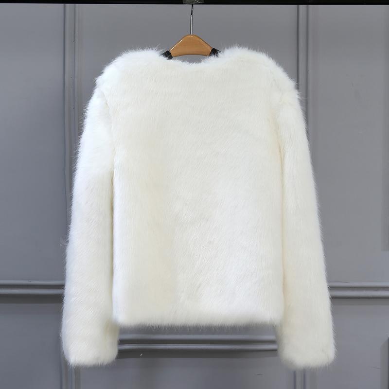 Free Ship Fluffy Mink Pink Faux Fur Coat on sale - SOUISEE