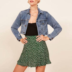 Vintage A Line Floral Prints Flounce Mini Skirt on sale - SOUISEE