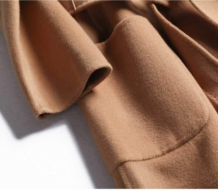 Free Shipping Camel Cashmere Wool Trench Overcoat Womens on sale - SOUISEE