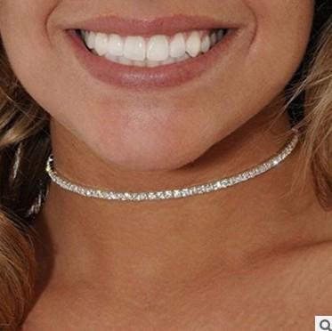 Silver Diamond Pendant Necklace Layered Long Necklace Pearl Choker on sale - SOUISEE