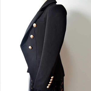 Double Breasted Women's Casual Black Blazer Jacket on sale - SOUISEE