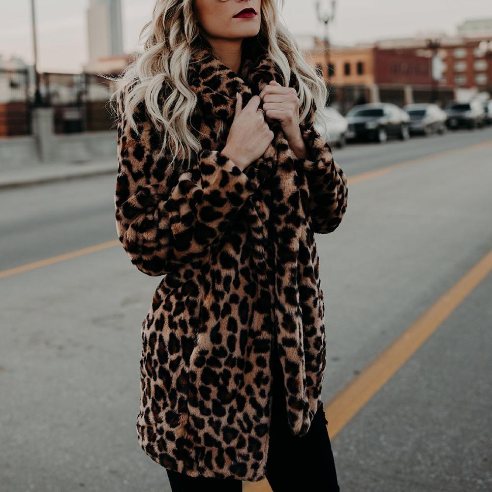 Vintage Leopard Print Faux Fur Trench Coat on sale - SOUISEE