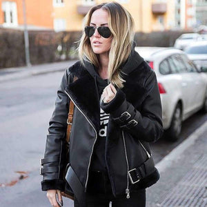 Leather moto hotsell jacket with fur