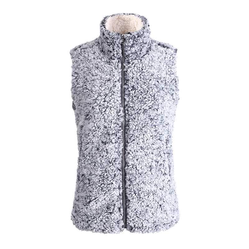 Fuzzy Faux Fur Winter Outerwear Sherpa Fleece Vest on sale - SOUISEE