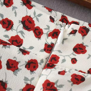 Vintage A Line Floral Prints Flounce Mini Skirt on sale - SOUISEE