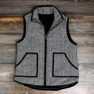 Vintage Womens Quilted Herringbone Puffer Vest on sale - SOUISEE
