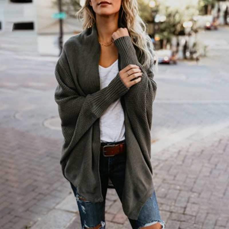 Oversized Open Front Batwing Long Cardigan Sweater on sale - SOUISEE