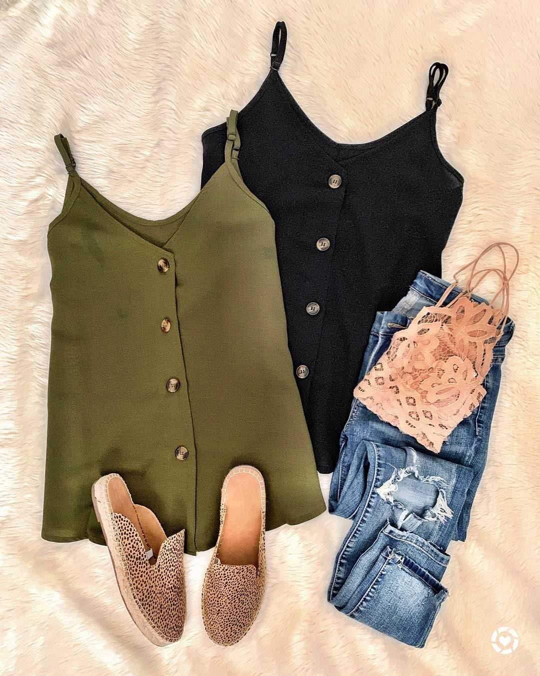 Adjustable Spaghetti Front Button Up Swing Tank Top Sleeveless Shirts on sale - SOUISEE