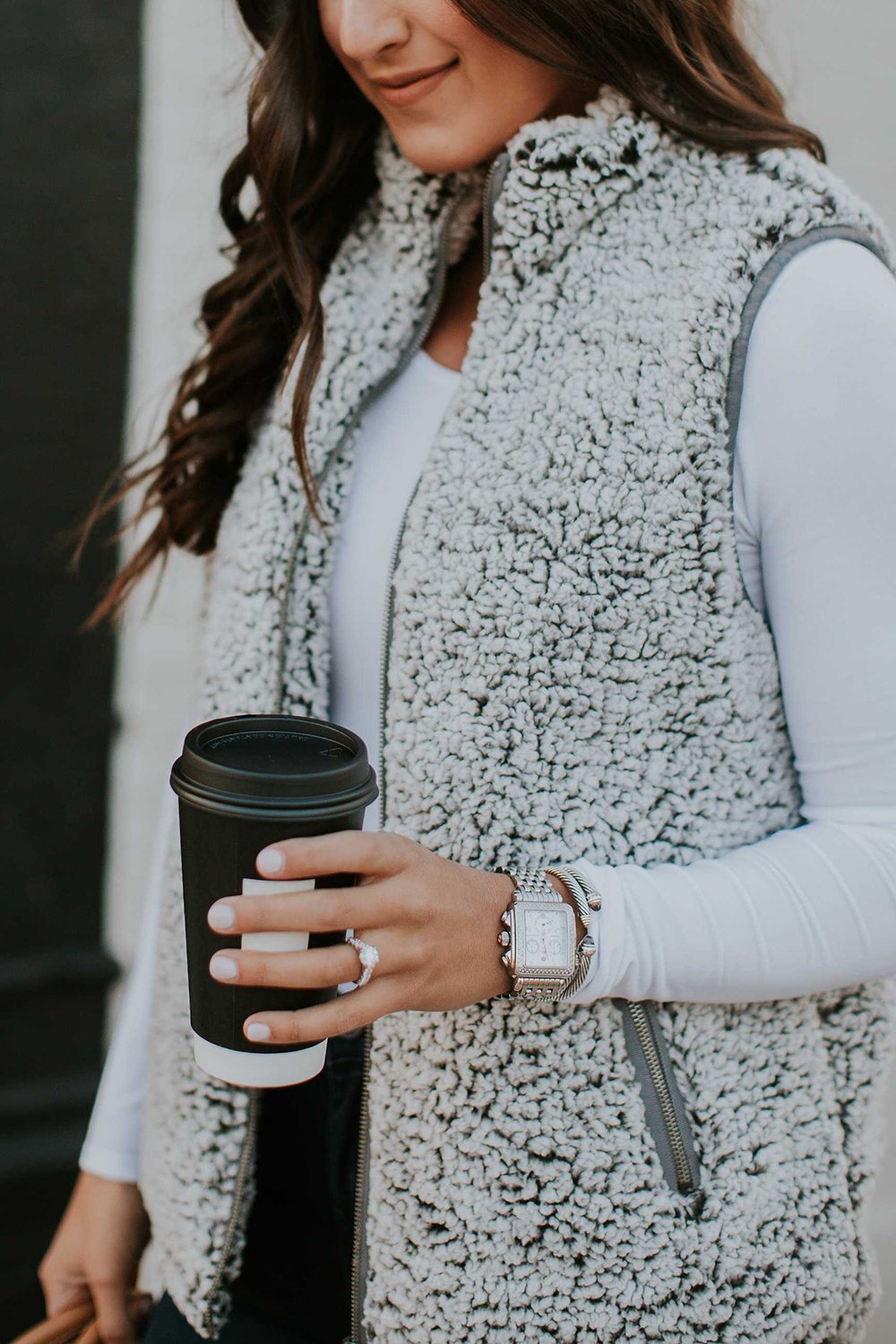 Fuzzy Faux Fur Winter Outerwear Sherpa Fleece Vest on sale - SOUISEE