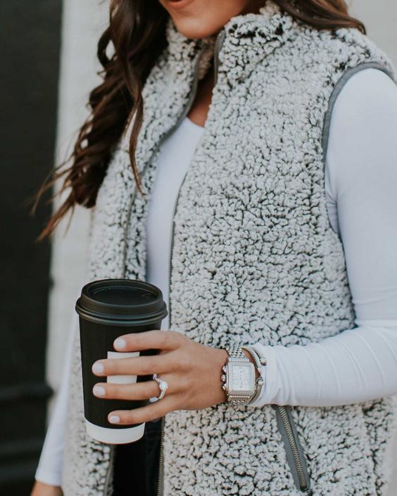Fuzzy Faux Fur Winter Outerwear Sherpa Fleece Vest on sale - SOUISEE