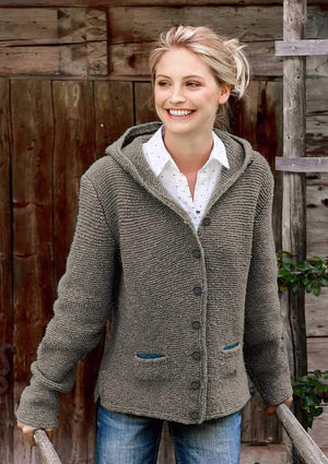 Oversized Ladies Knitted Hooded Cardigan Knitted Sweater Jacket with Pocket on sale - SOUISEE