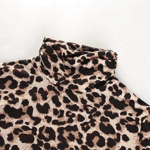 Cheetah Leopard Print Long Sleeve Thong Bodysuit on sale - SOUISEE