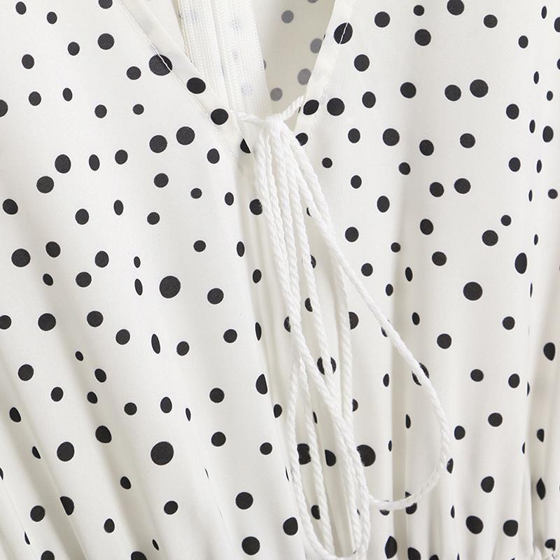 Vintage Plunge Casual Polka Dot Maxi Dress Long on sale - SOUISEE