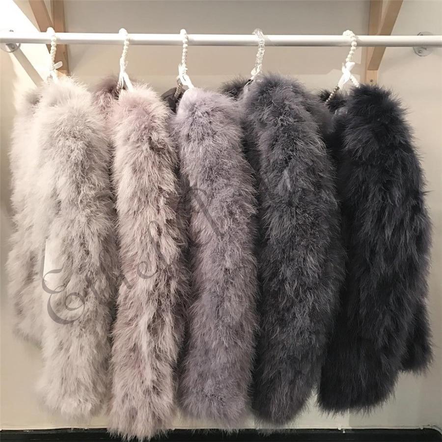 Classy Womens Furry Genuine Ostrich Feather Fur Coats Online on sale - SOUISEE