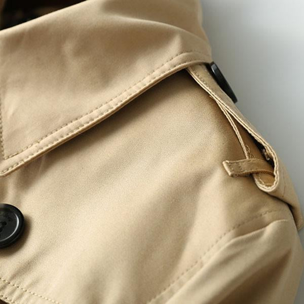 Classic Double Breasted Turtle Neck Women's Beige Trench Coat on sale - SOUISEE