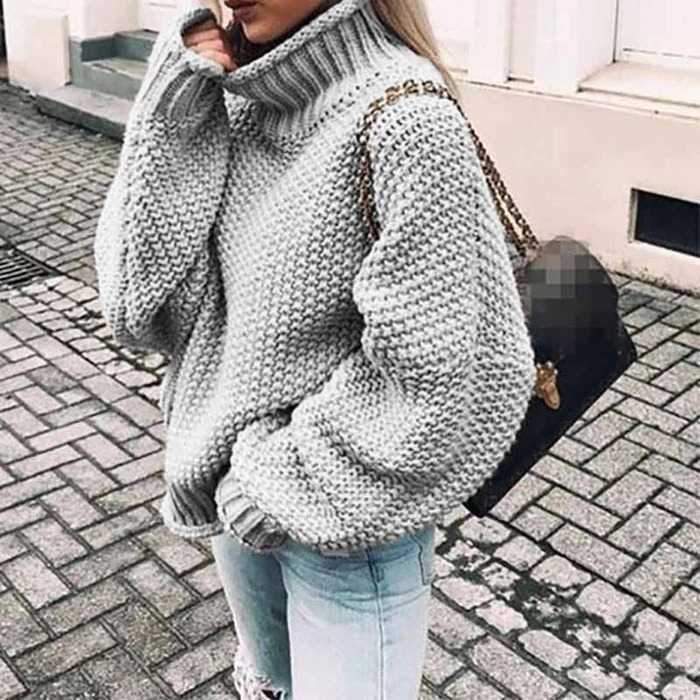 Oversized Baggy Turtleneck Knit Pullover Sweaters on sale - SOUISEE