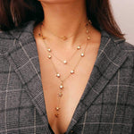 Stars Beaded Multi Layered Chocker Necklace Gold on sale - SOUISEE