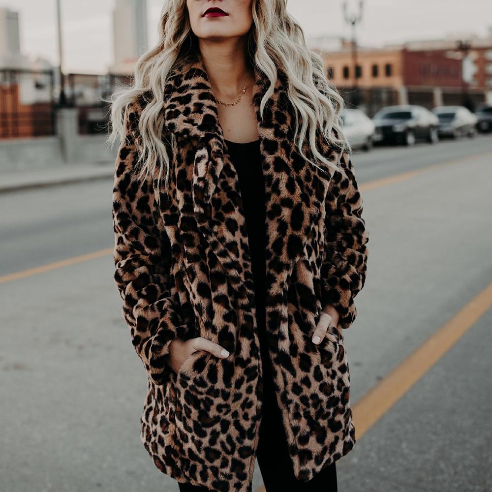 Vintage Leopard Print Faux Fur Trench Coat on sale - SOUISEE
