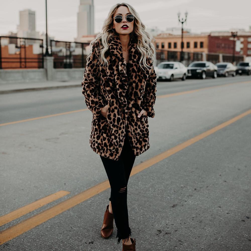 Vintage Leopard Print Faux Fur Trench Coat on sale - SOUISEE