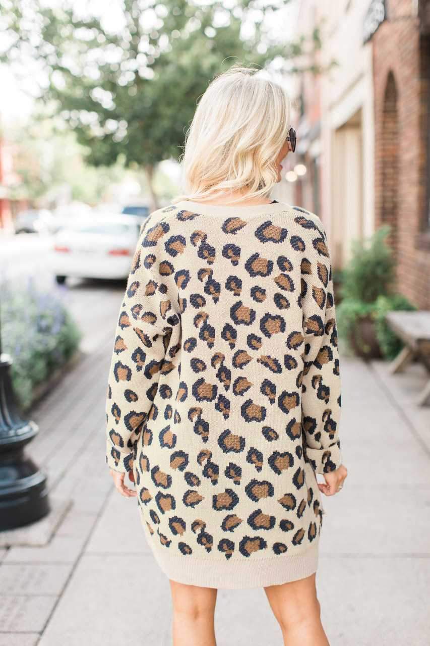 Retro Leopard Spotted Prints Oversized Comfy Long Cardigan Sweaters on sale - SOUISEE