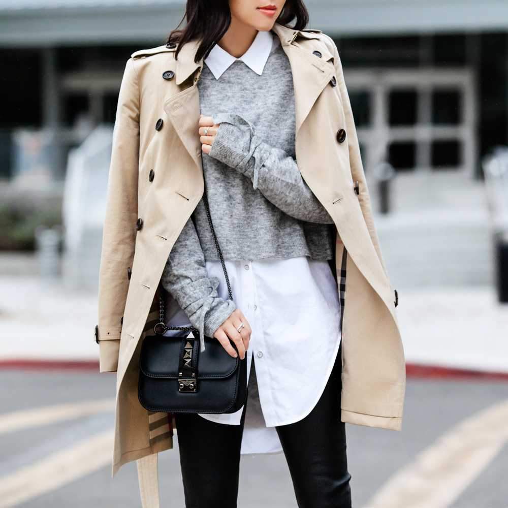 Classic Double Breasted Turtle Neck Women's Beige Trench Coat on sale - SOUISEE