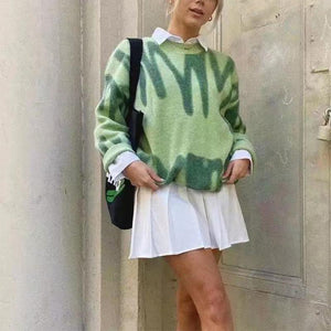 High Street Y Limb Tie Dyed Knitted Oversized Crewneck Sweaters on sale - SOUISEE