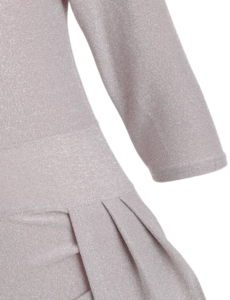 Glitter Half Sleeve High Waisted Off The Shoulder Split Dress on sale - SOUISEE
