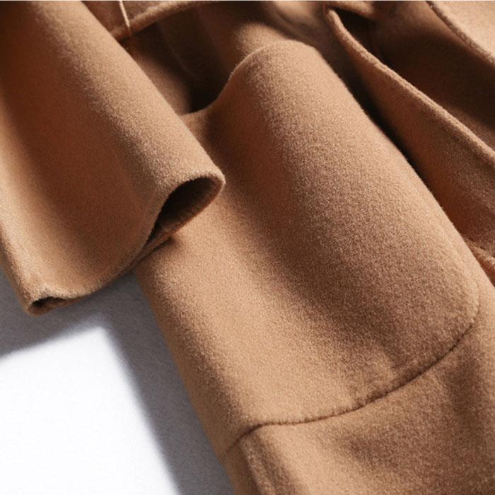 Free Shipping Camel Cashmere Wool Trench Overcoat Womens on sale - SOUISEE