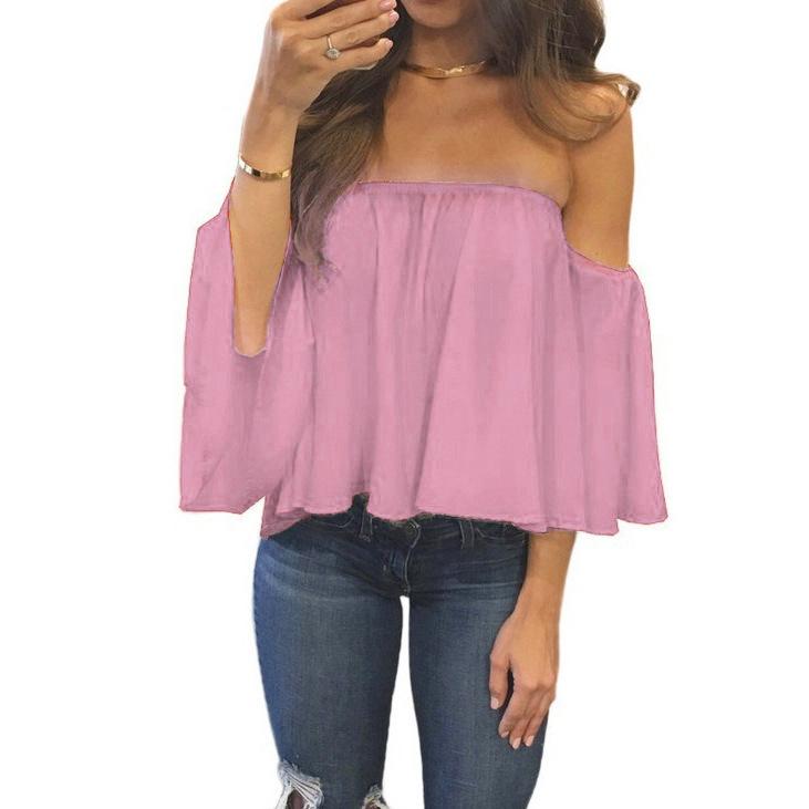 Tummy Hiding Oversized Off The Shoulder Tops Loose Blouse on sale - SOUISEE