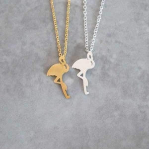 Lucky Simple Flamingo Pendant Necklace Rose Gold/Silver/Gold on sale - SOUISEE