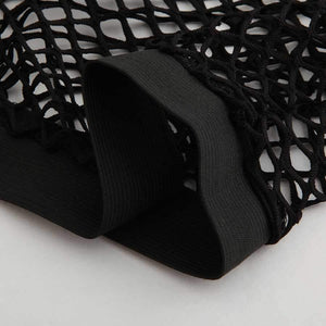 Black Mesh Fishnet Sheer Crop Top&Short Co ord Sets on sale - SOUISEE