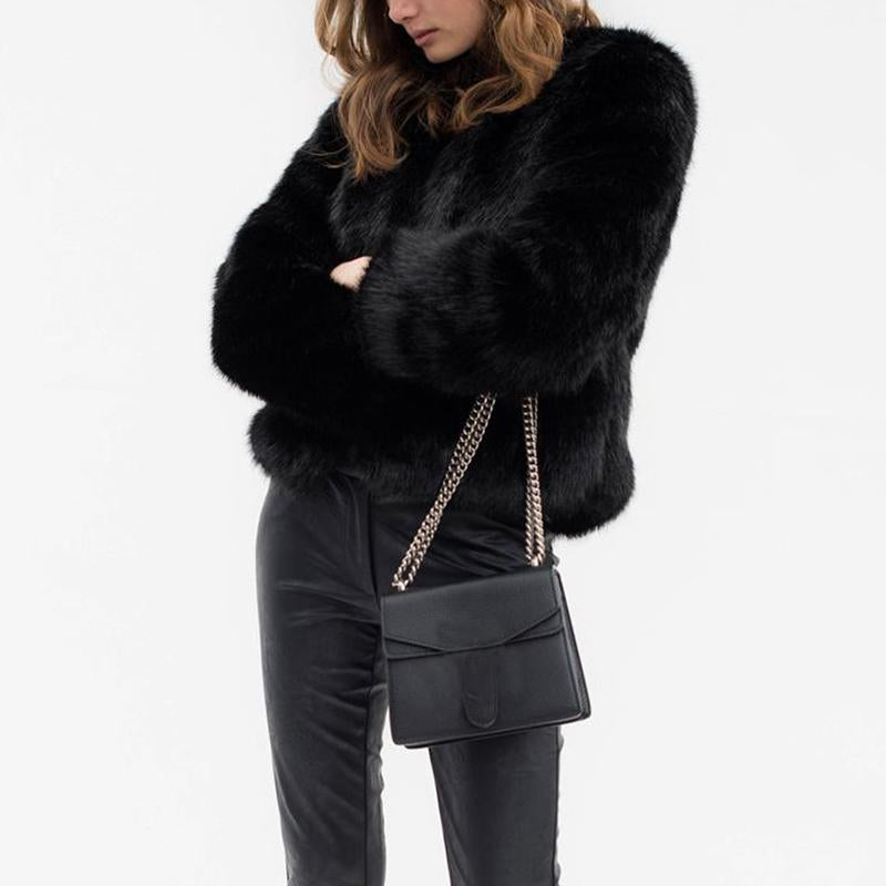 Free Ship Fluffy Mink Pink Faux Fur Coat on sale - SOUISEE