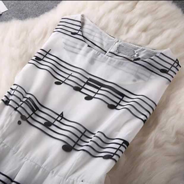 Retro Vintage Music Note A Line Dress on sale - SOUISEE