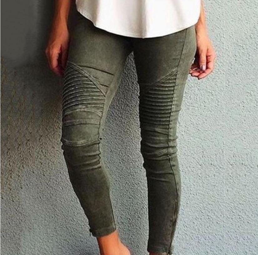 Cool High Waisted Ankle Zipper Skinny Pants Trousers on sale - SOUISEE