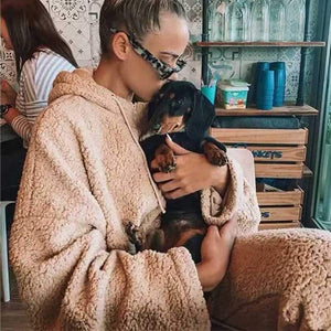 Bomber Fuzzy Warm Winter Jackets Hooded Teddy Coats on sale - SOUISEE