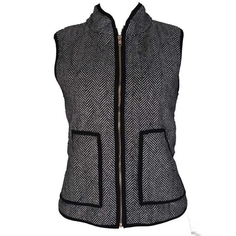 Vintage Womens Quilted Herringbone Puffer Vest on sale - SOUISEE