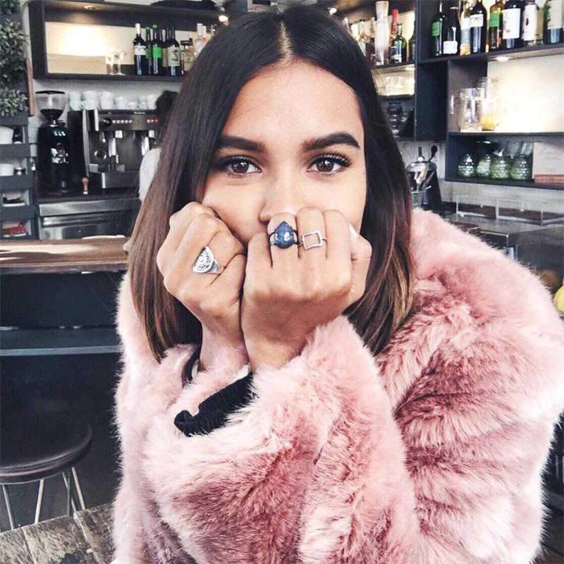 Free Ship Fluffy Mink Pink Faux Fur Coat on sale - SOUISEE