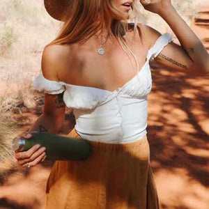Elastic Arms On or Off Shoulders Cupped Bustier Button Through Top on sale - SOUISEE
